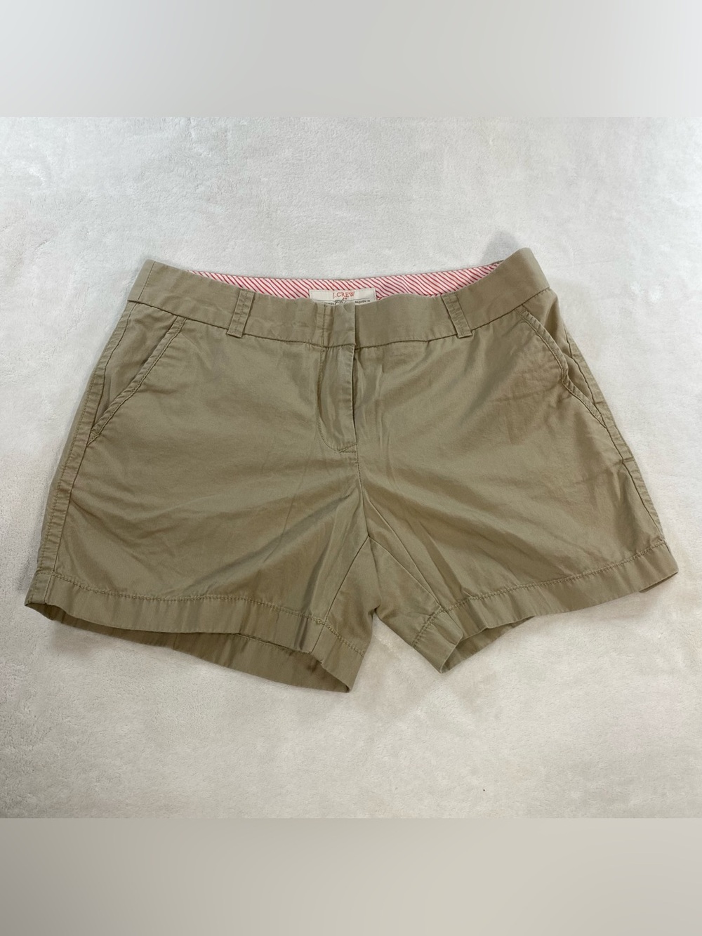 J. Crew Classic Chino Shorts Khaki Tan Mid Rise Size 6